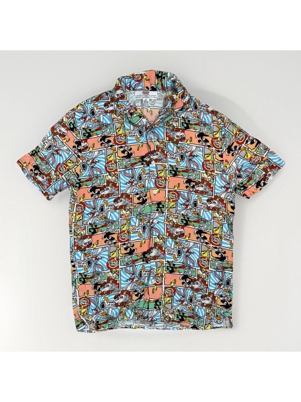 Looney Tunes “What’s Up Doc?” Comic Strip Button-Down Shirt - Men’s Size S